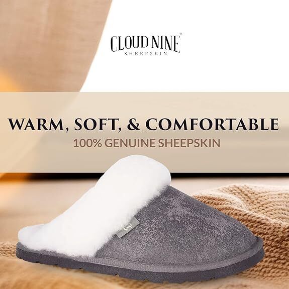 Cloud Nine Sheepskin Indoor Outdoor Scuff House Slippers for Women BRAND NEW - AllSportsWearUSA