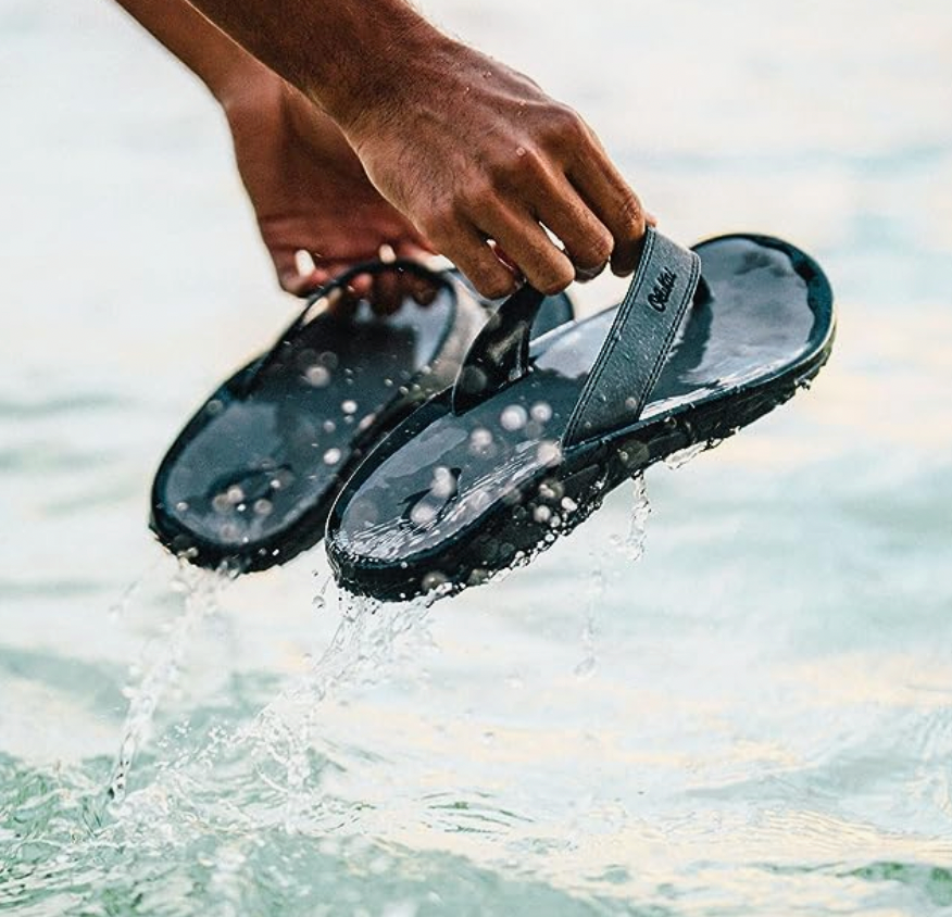 OluKai Ohana Men's Beach Sandals, Quick-Dry Blue Depth/Dark Shadow - AllSportsWearUSA