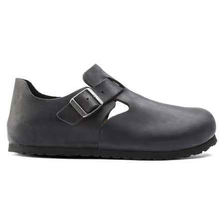 Birkenstock London Leather Unisex Slip on Shoes 166541  Black
