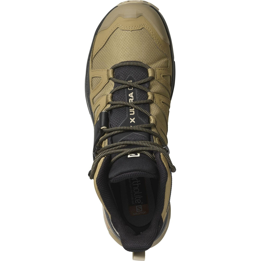 Salomon X Ultra 4 Mid GoreTex Hiking Boots Waterproof Kelp Black Safari - AllSportsWearUSA
