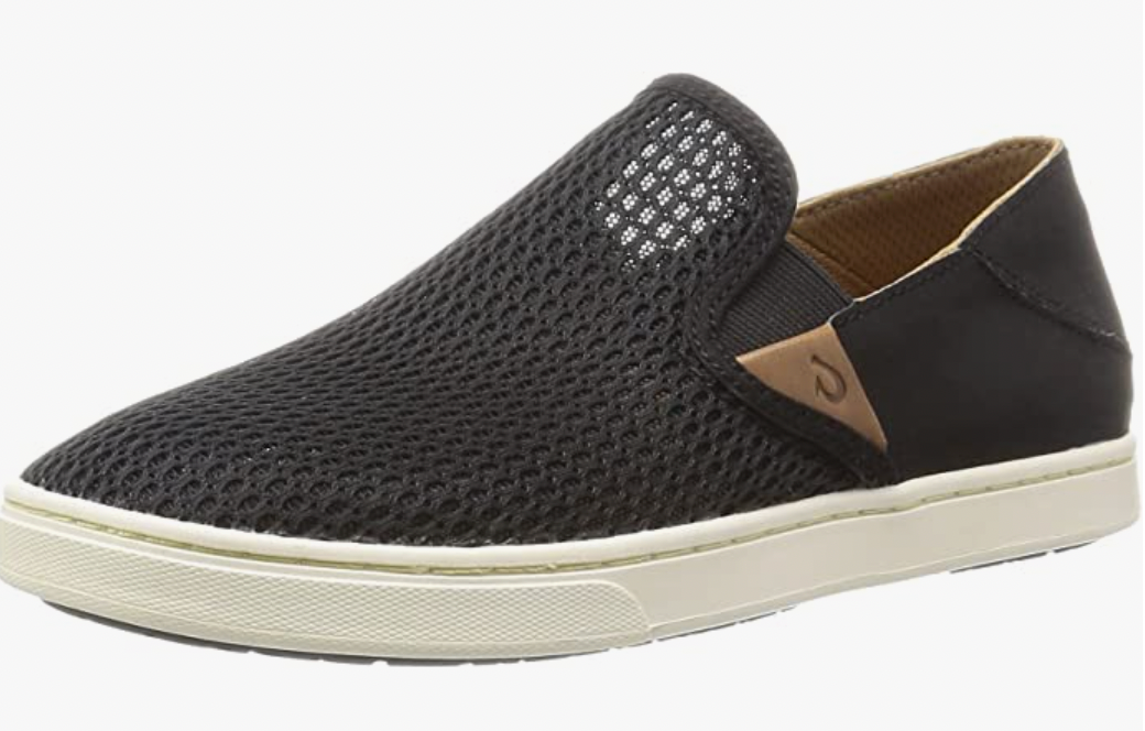 OLUKAI Pehuea Leather Women's Sneaker Black/Black Brand New - AllSportsWearUSA