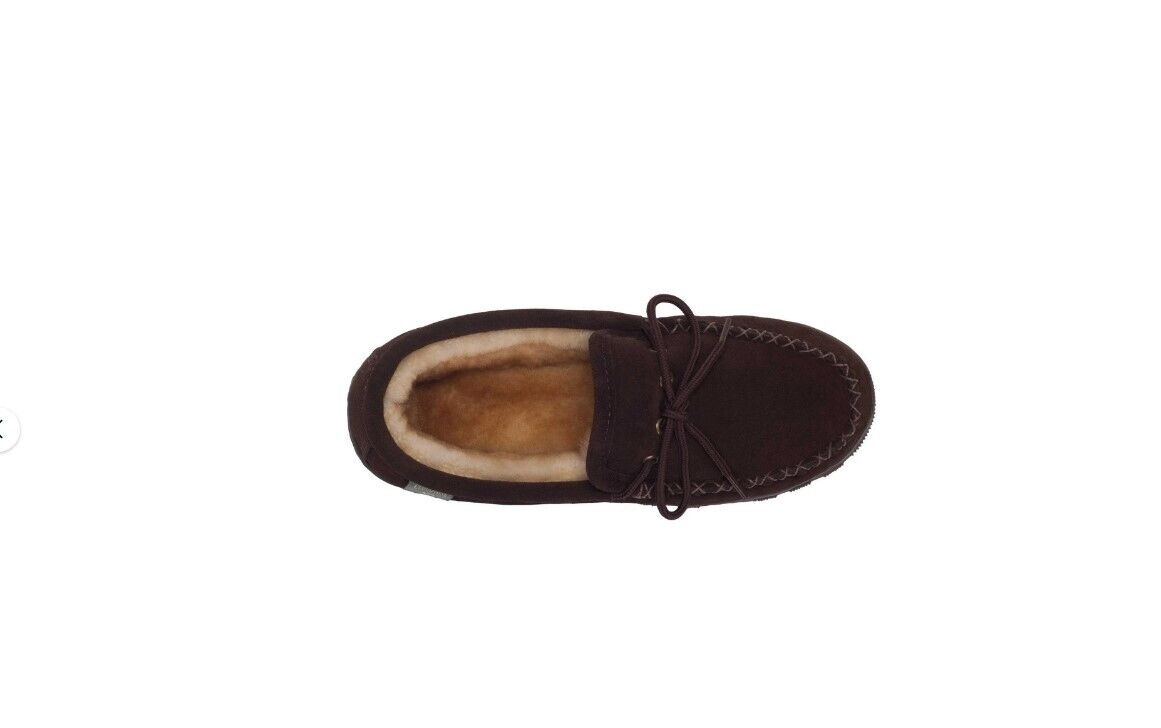 Cloud Nine Sheepskin Mens Moccasin Slippers Chocolate BRAND NEW - AllSportsWearUSA