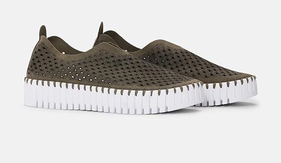 Ilse Jacobsen Womens Tulip 3373 Deep Olive Platform Slipon Brand New - AllSportsWearUSA