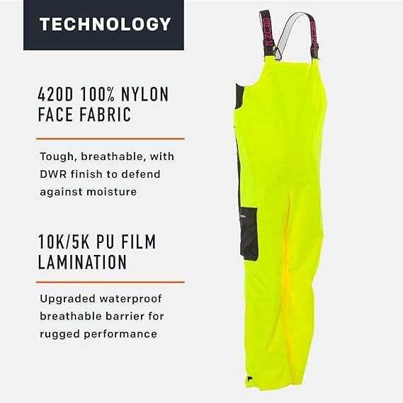 Grundens Womens Weather Watch 103657300015 HiVBis Yellow Fishing Bib Trousers - AllSportsWearUSA