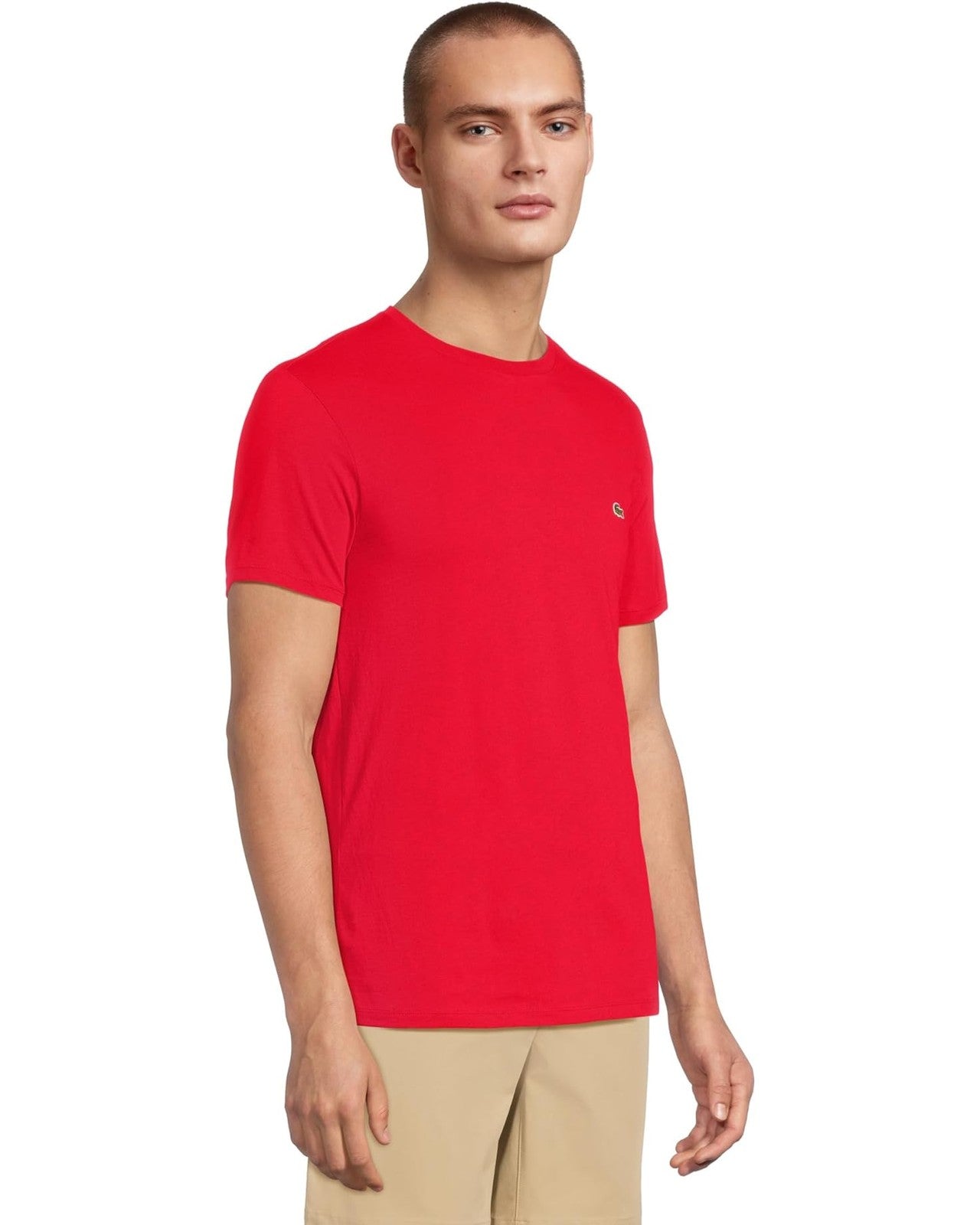 Lacoste Men's Short-Sleeve Pima Jersey Crewneck T-Shirt TH6709-240 Red