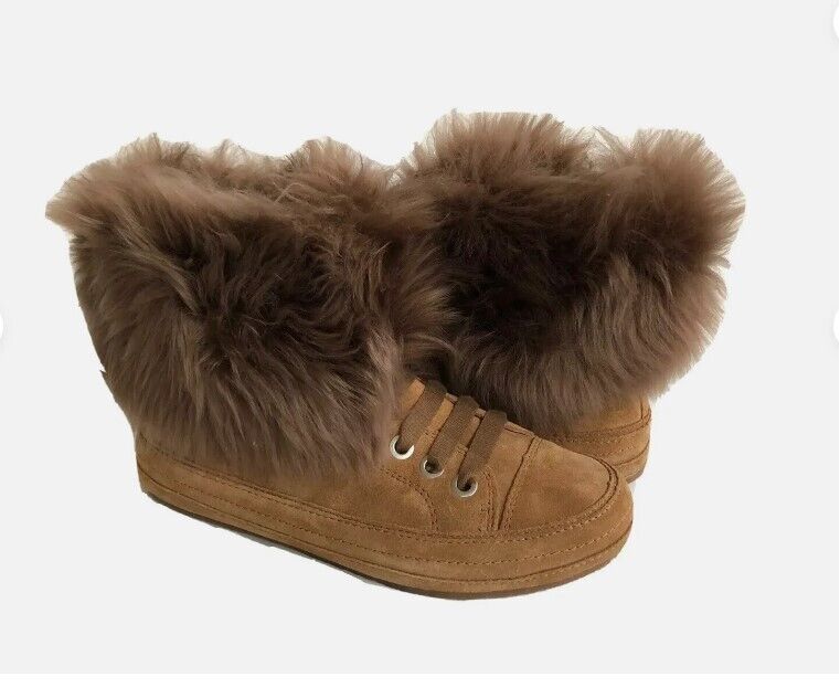 UGG ANTOINE FUR CHESTNUT WOMEN SNEAKERS BOOTS 1019110-CHE Brand New - AllSportsWearUSA
