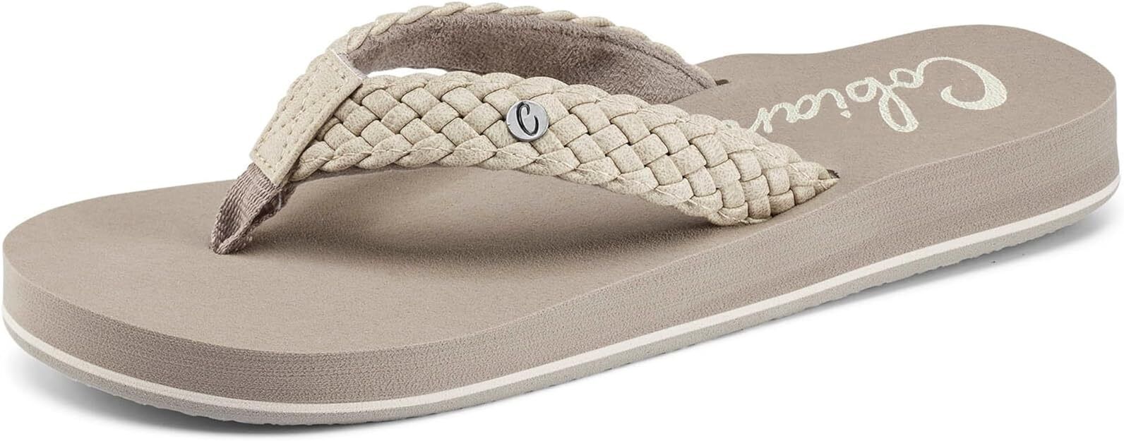 Cobian Womens Braided Bounce BRB10110 CREAM Flip Flop Sandal Brand New - AllSportsWearUSA