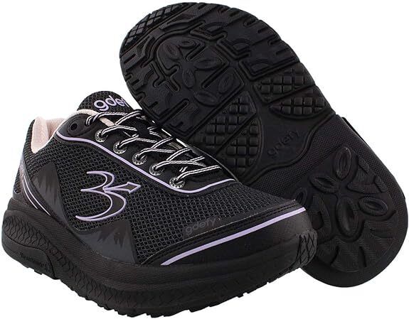 Gravity Defyer Women's Mighty Walk TB9024FLP Black/Purple Sneaker Brand New - AllSportsWearUSA