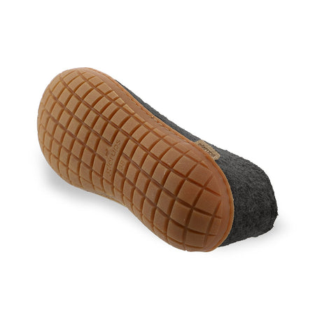 Glerups Unisex AR-02 Felt Shoes Charocal Honey Rubber Sole