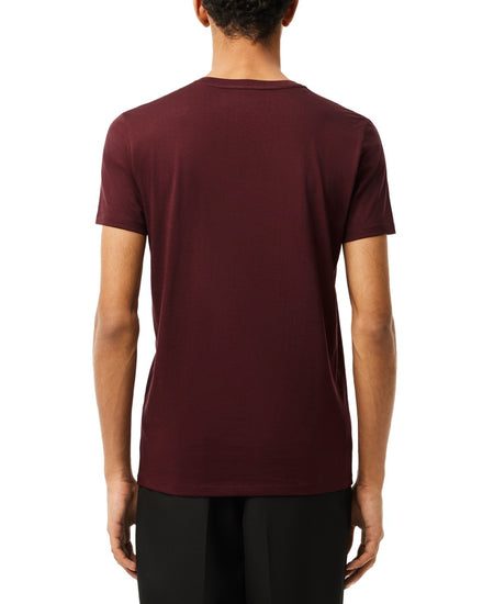 Lacoste Men's Regular-Fit Pima Cotton Crewneck T-Shirt TH6709 Bordeaux Dark