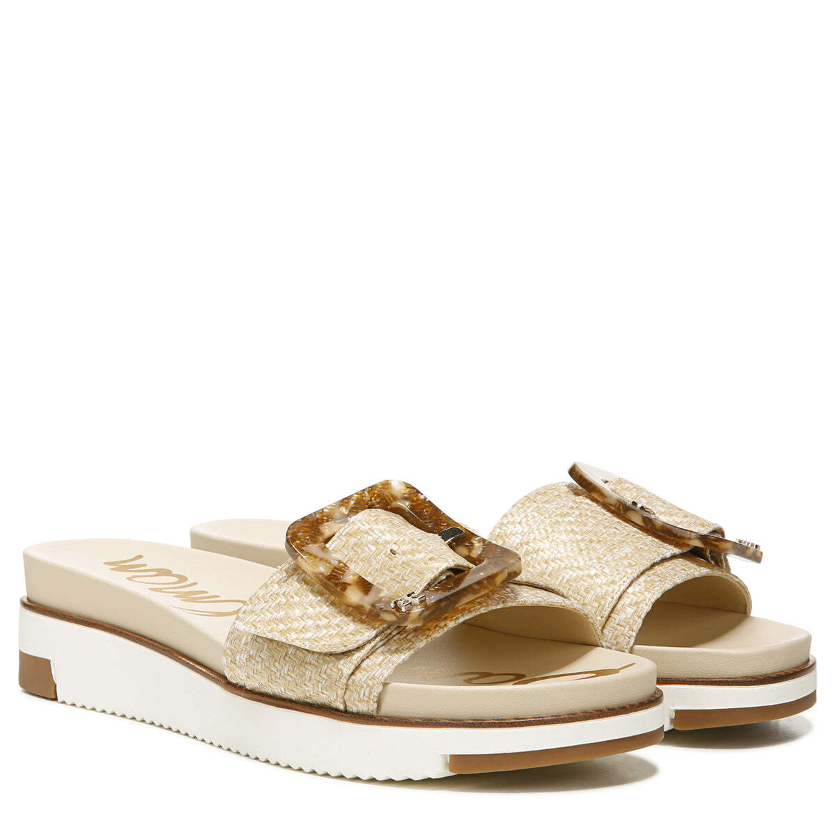 Sam Edelman Women's Beige Ariane Platform Buckle Slide Sandals BRAND NEW