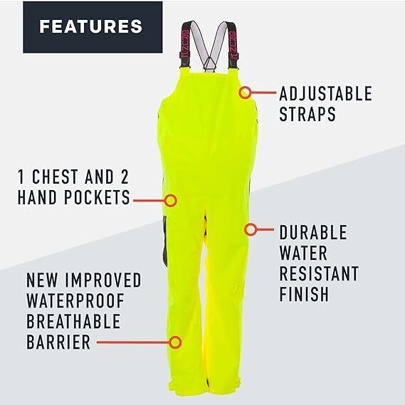 Grundens Womens Weather Watch 103657300015 HiVBis Yellow Fishing Bib Trousers - AllSportsWearUSA