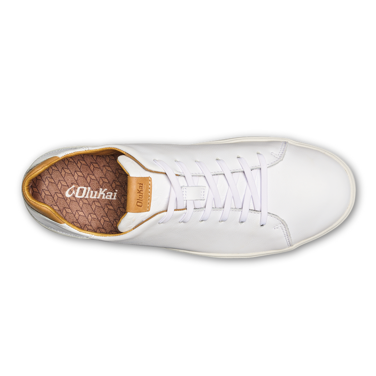 Olukai Mens Lae'Ahi Li ILi White Waterproof Leather Sneaker Men's