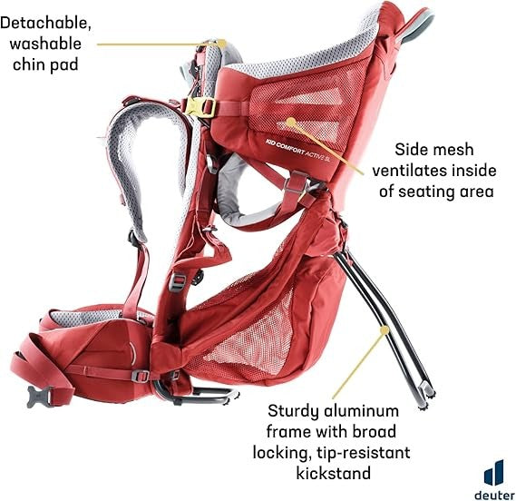 Deuter Kid Comfort – Child Carrier Backpack for Hiking & Travel + Sun