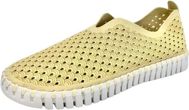 Ilse Jacobsen Women's Tulip Perforated Slip On Casual Double Cream size 38 - AllSportsWearUSA