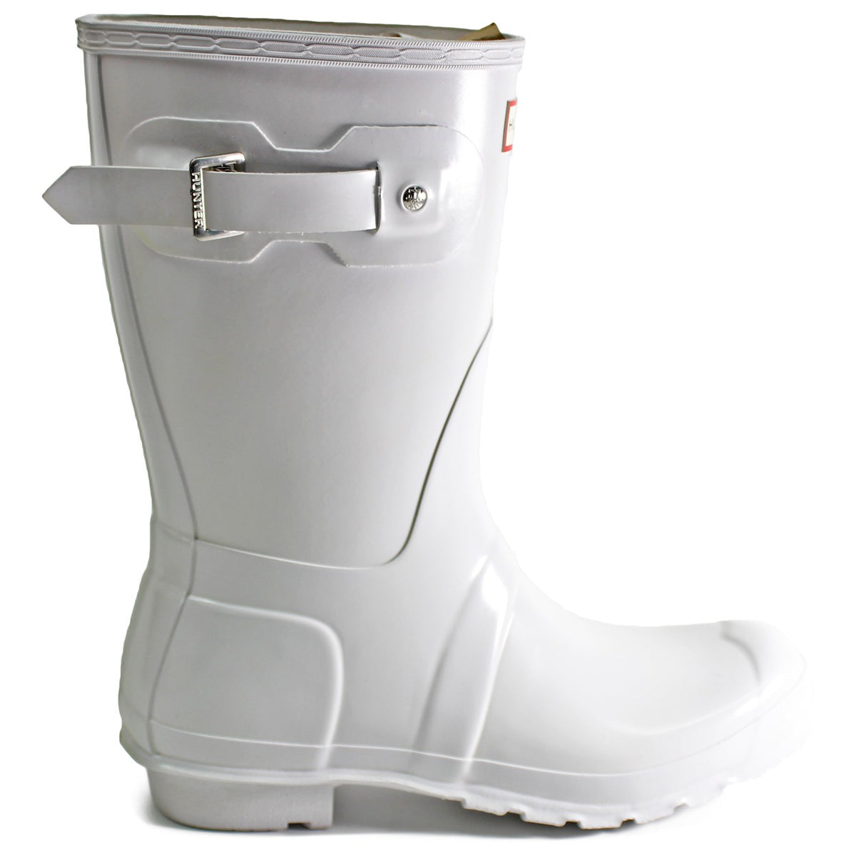Hunter Original Gloss Rubber Women's Short Wellington Boots White