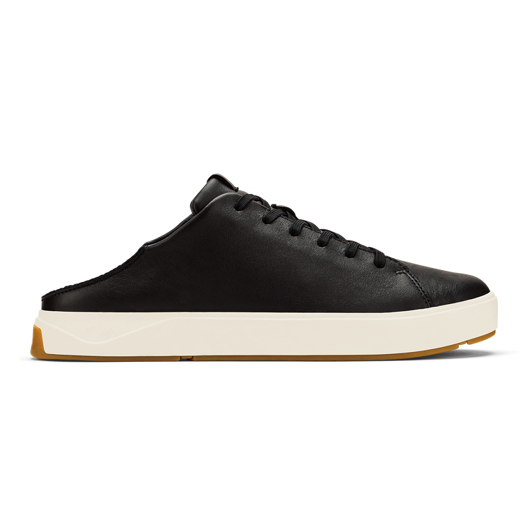 Olukai Lae‘ahi Lī ‘Ili   Men’s Waterproof Leather Sneakers 10455 Onyx