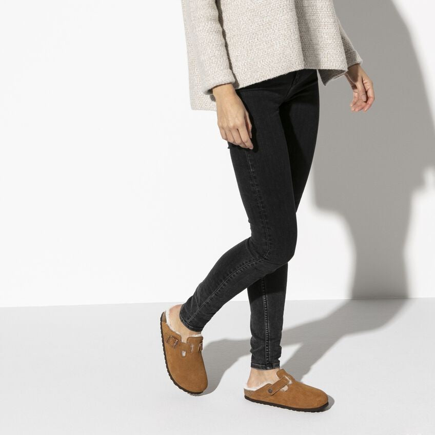 Birkenstock Boston Shearling Suede Leather  1001140  Mink