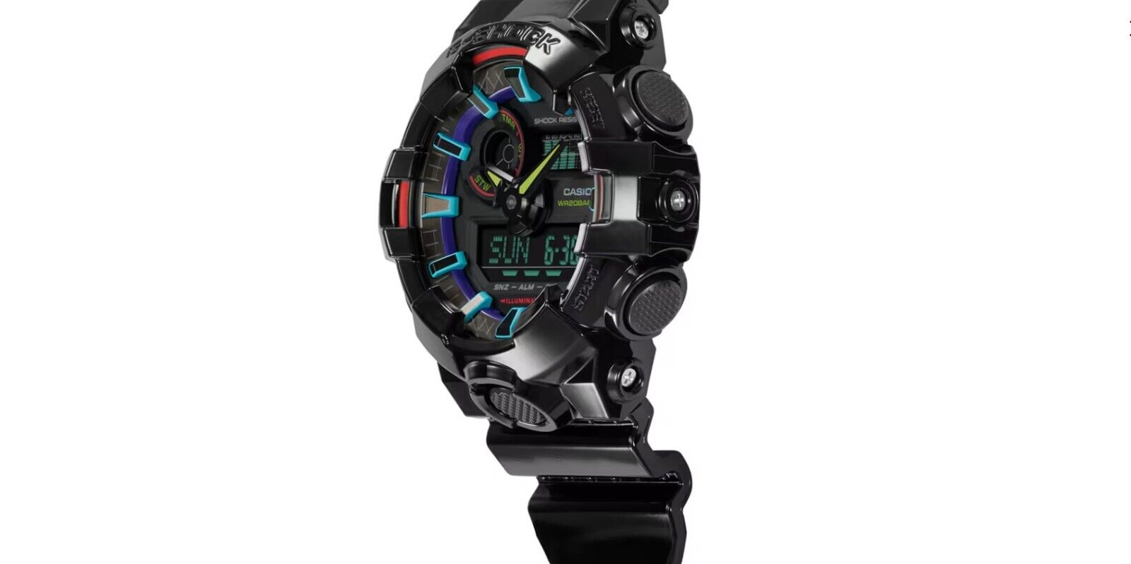 CASIO G-Shock Gamer S Rainbow Black GA700RGB-1A BRAND NEW - AllSportsWearUSA