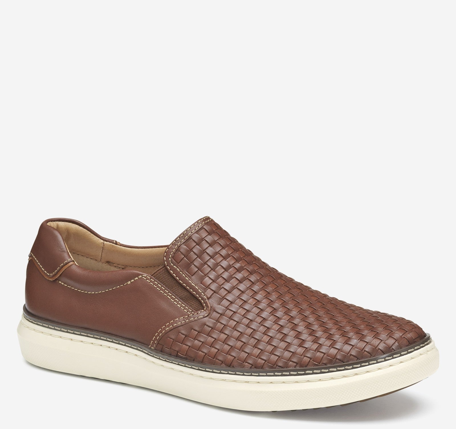 Johnston & Murphy McGuffey 2 Woven Slip-On  25-2996 Tan Woven Full Grain