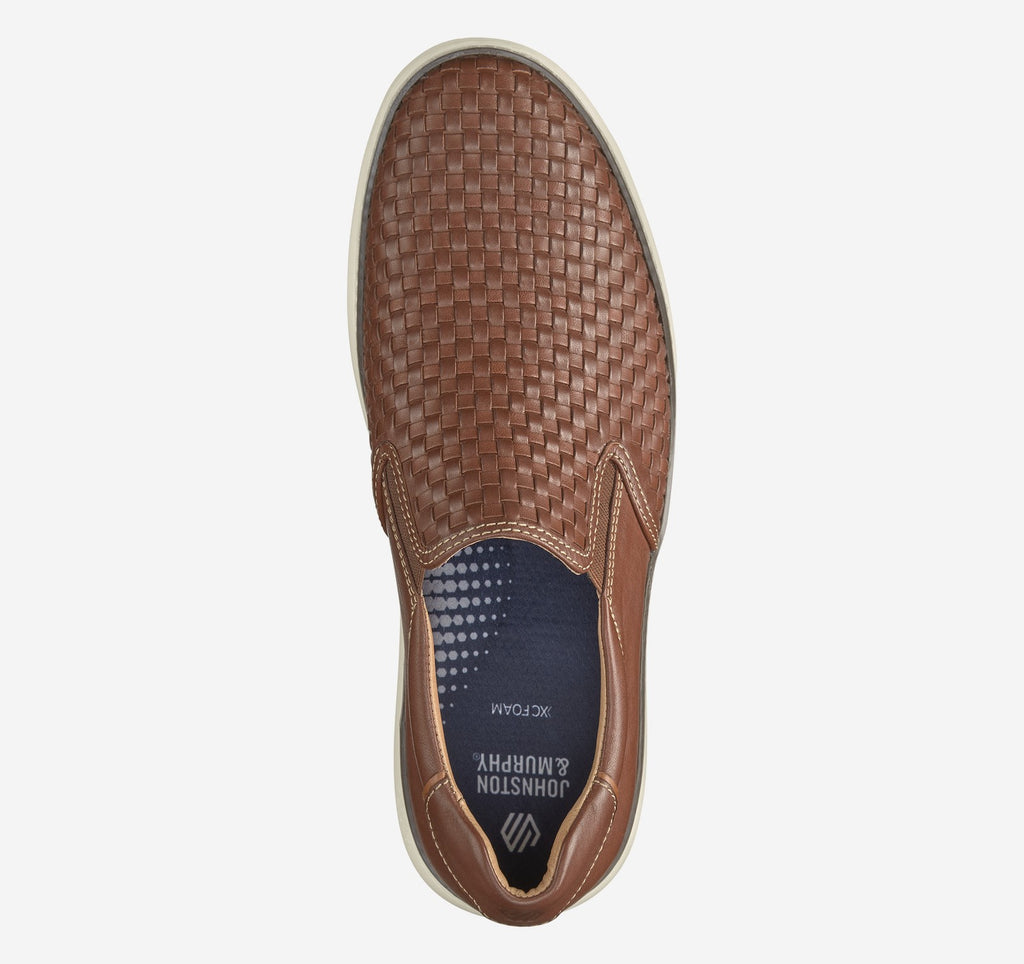 Johnston & Murphy McGuffey 2 Woven Slip-On  25-2996 Tan Woven Full Grain