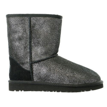 UGG Classic Glitter Boots Girls Size 5 Shoes 1000792 Black Silver Sparkle New - AllSportsWearUSA