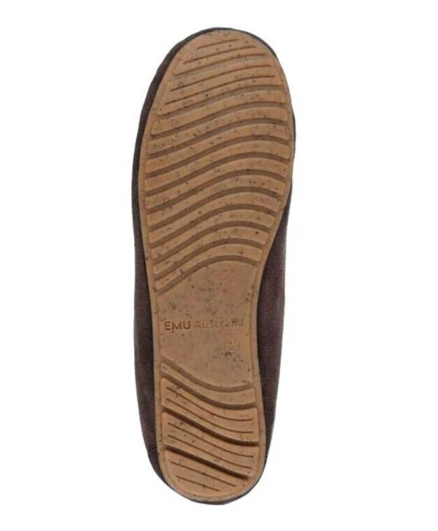 New EMU Australia Sheepskin Amity Moccasin W10555 -CHOCOLATE - AllSportsWearUSA