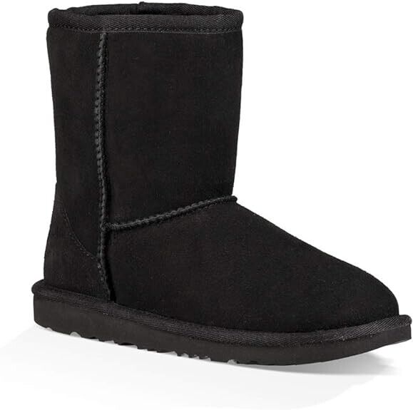 UGG Kids Classic Leather Boots Black 5251Y-BLK Brand New - AllSportsWearUSA