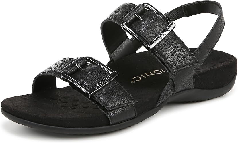 Vionic Women's Reese Slingback Sandals J2154L1-001 Black Leather