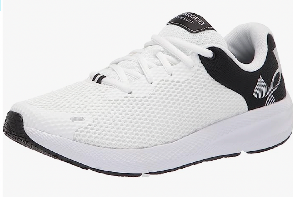 Under Armour Mens Charged Pursuit 2 Bl Running Shoe White 103Black - AllSportsWearUSA