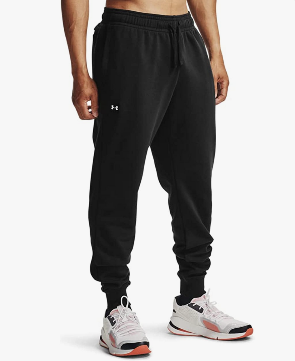 Under Armour Mens Black 001Onyx White Rival Fleece SP Joggers - AllSportsWearUSA