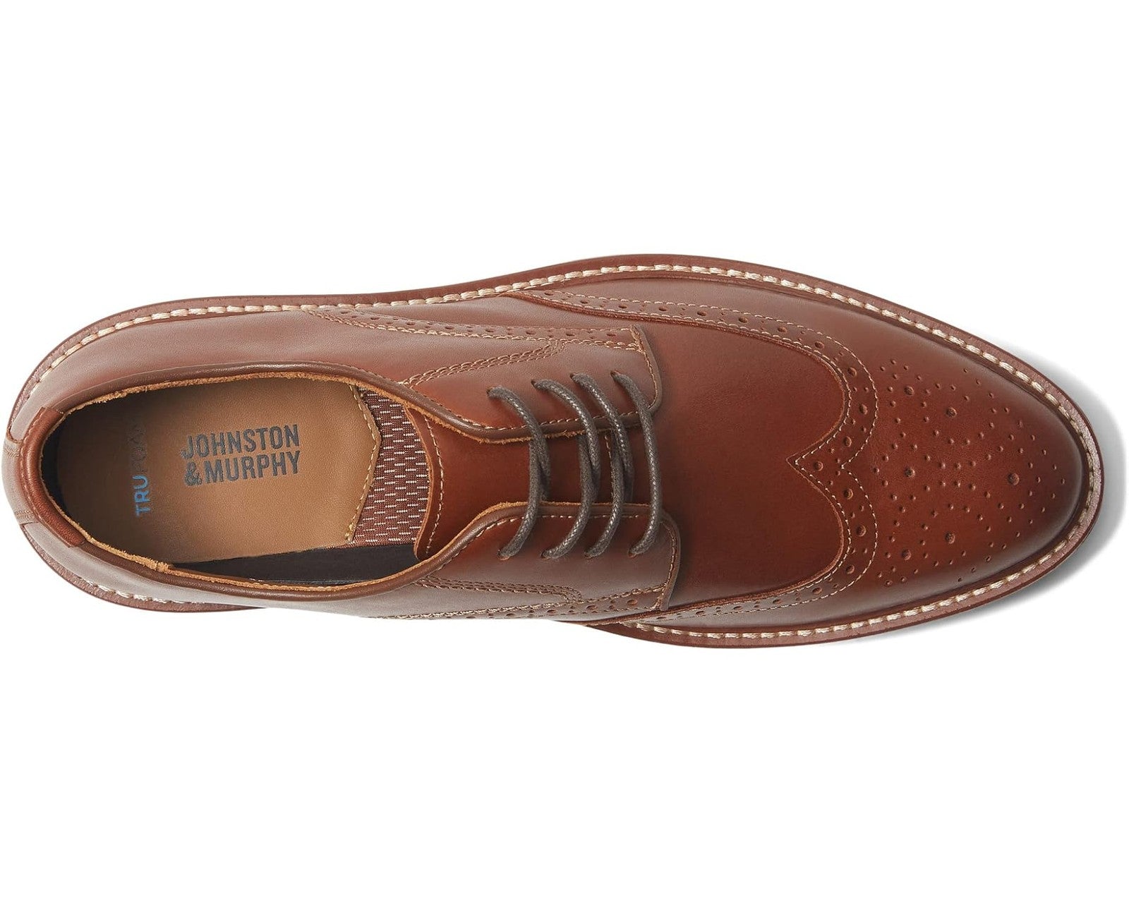 Men's Johnston & Murphy Upton Wing Tip Dress Shoes 20-3533  Tan Full Grain