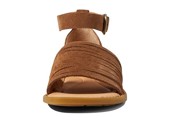 Born Brown Margot Sandals Boho Classic Flats Ankle Strap Brown Suede BR0034557