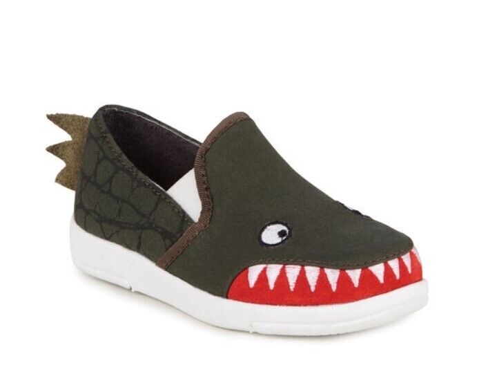 Emu Australia Crocodile Skate Canvas Sneaker - Kids K11424-KHAKI Brand New - AllSportsWearUSA