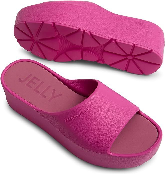 Lemon Jelly Womens Platform Sandals Fuchsia Pink Super Lightweight SlipOn - AllSportsWearUSA