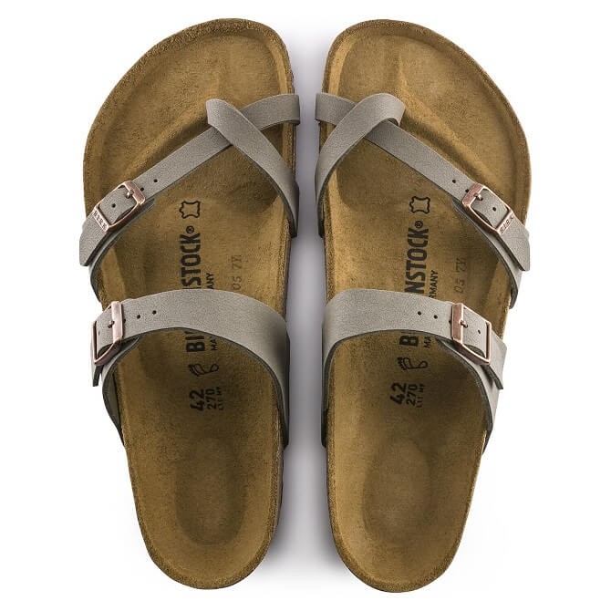 Birkenstock Women's  071071 Mayari Birko-Flor Nubuck Stone EU 37