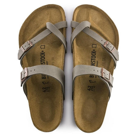 Birkenstock Women's  071071 Mayari Birko-Flor Nubuck Stone EU 37