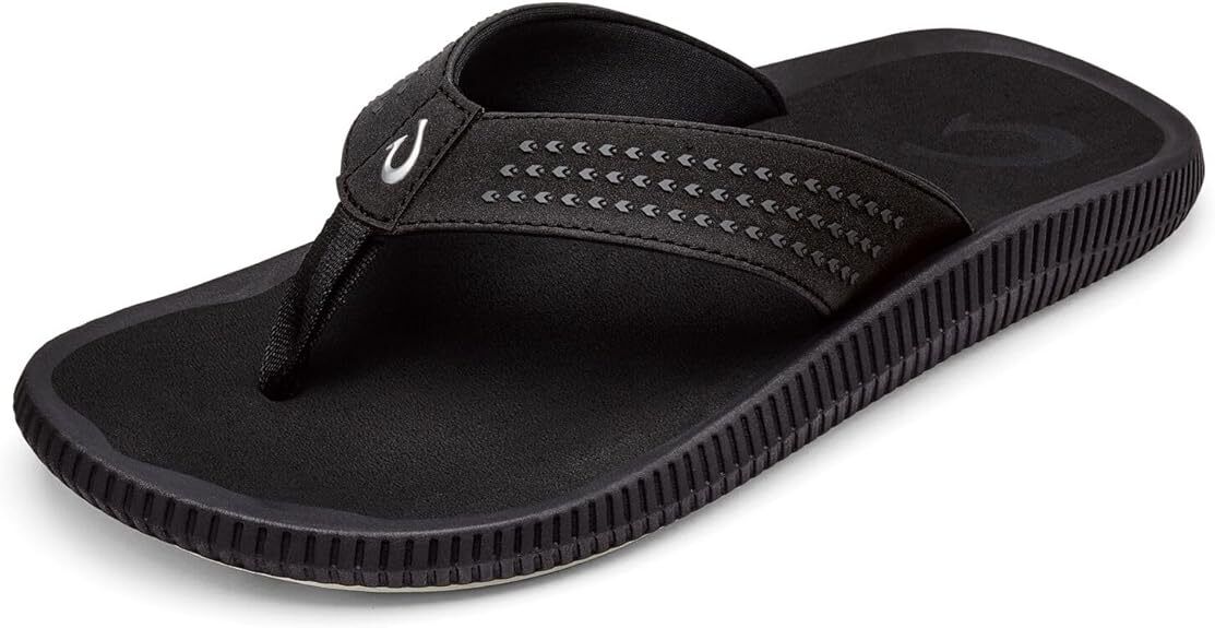 OLUKAI Ulele Men's Water Ready Beach Sandals 10435-4040 Black
