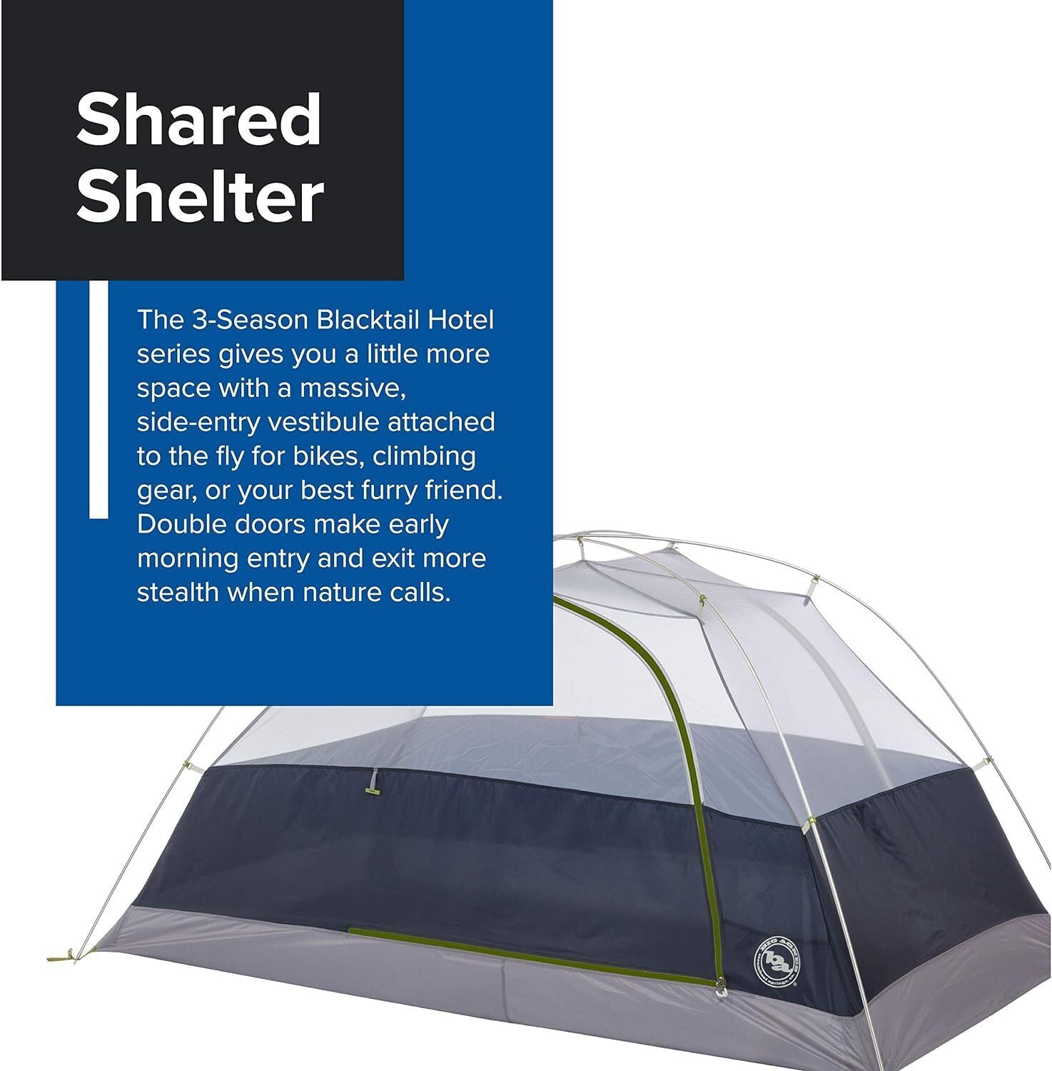 Big Agnes Blacktail Hotel 2 Person Green/Gray Camping Backpacking Tent Brand New - AllSportsWearUSA