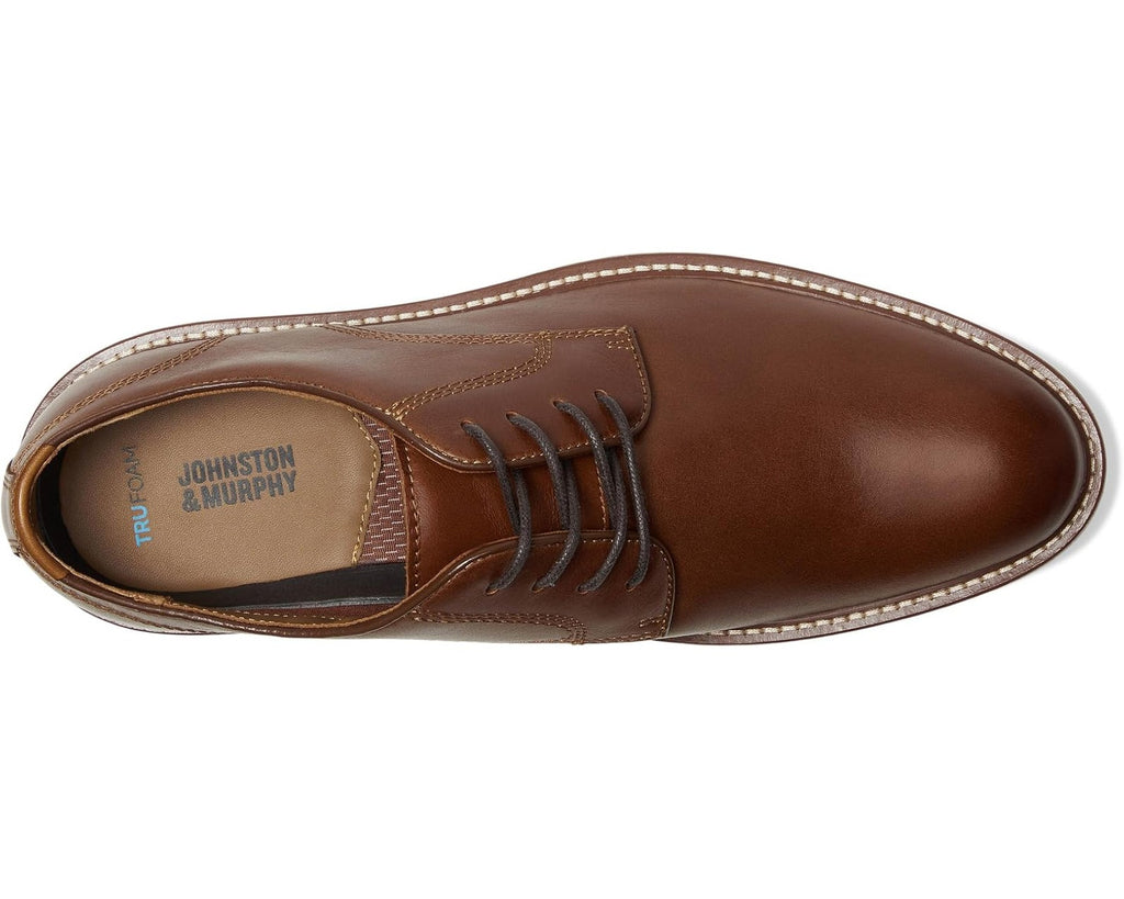 Johnston & Murphy Men's Upton Plain Toe 020-03520 Tan Full Grain