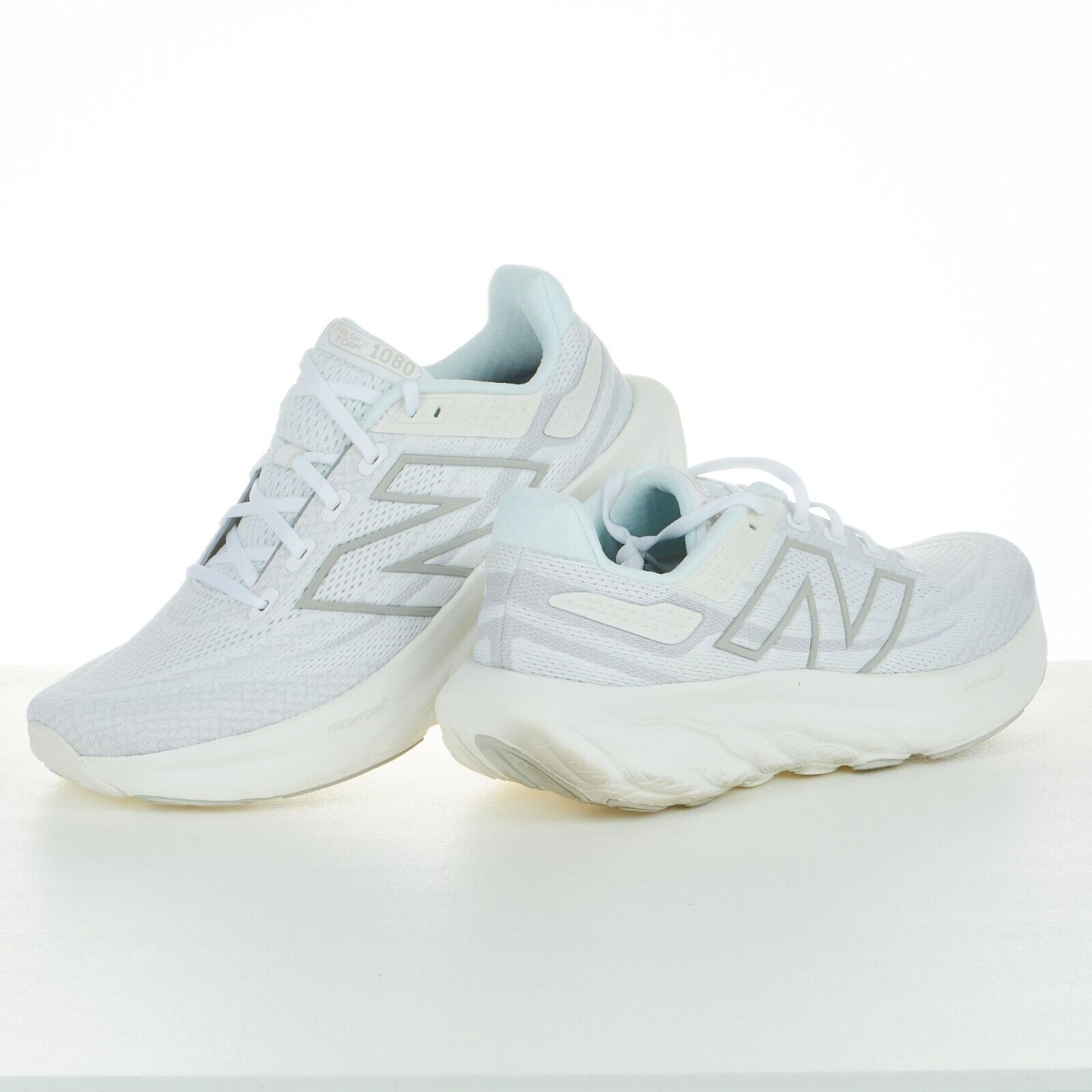 New Balance Men's Fresh Foam X 1080v13 - White/Grey (Size 10 Wide) - AllSportsWearUSA