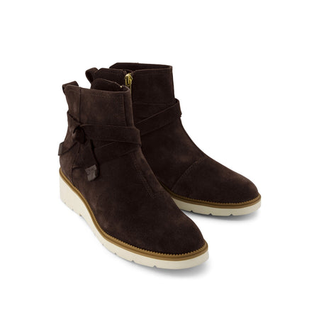 Toms Women's Marlow 10023553 Water Repellent Chocolate Brown Suede Ankle Boots