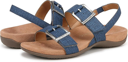 Vionic Women's Reese Slingback Sandals  J2154S1-400 Denim Blue Synthetic Fabric