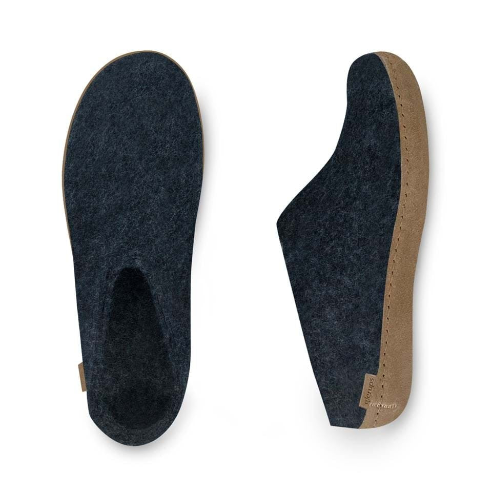 Glerups Slip On With Leather Sole B-10-00 Denim Wool EU 37