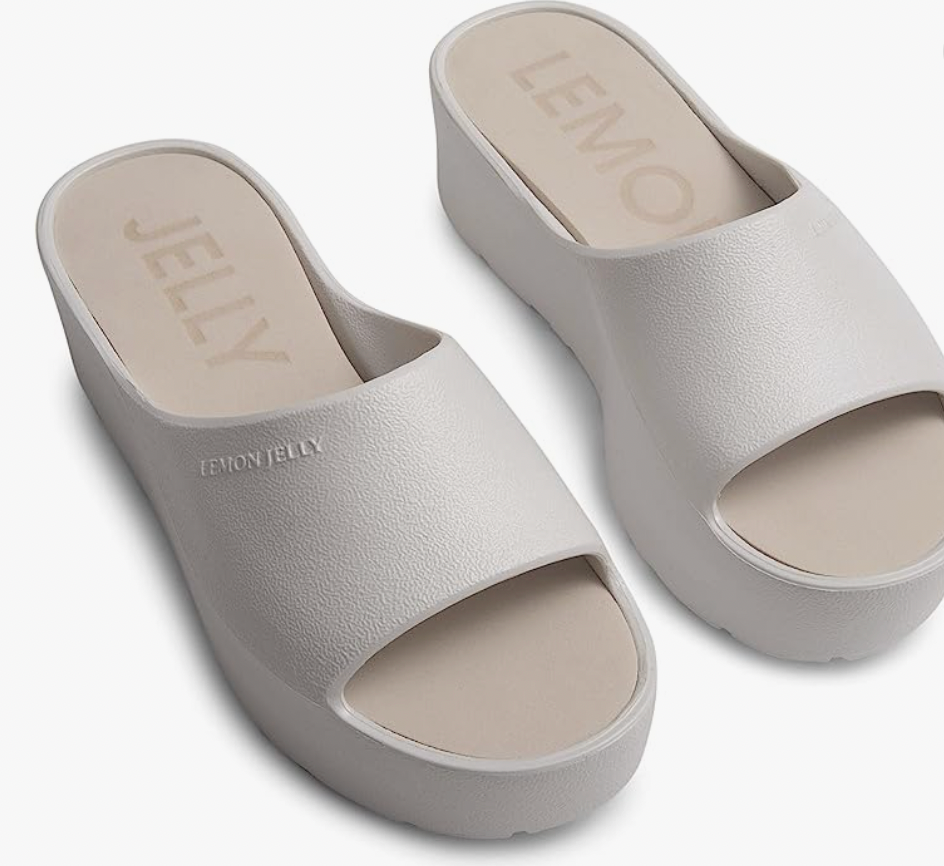 Lemon Jelly Womens Platform Sandals Pearl Metal Super Lightweight SlipOn - AllSportsWearUSA