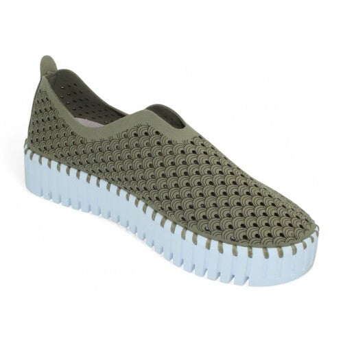 Ilse Jacobsen TULIP3373-410A  Slip on Shoe Platform Army