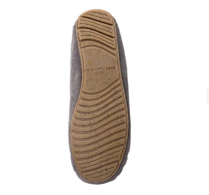 New EMU Australia Sheepskin Amity Moccasin W10555 Charcoal - AllSportsWearUSA