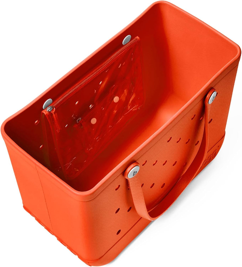 Original Bog Bag Large Tote Bag Orange You Glad White Buttons