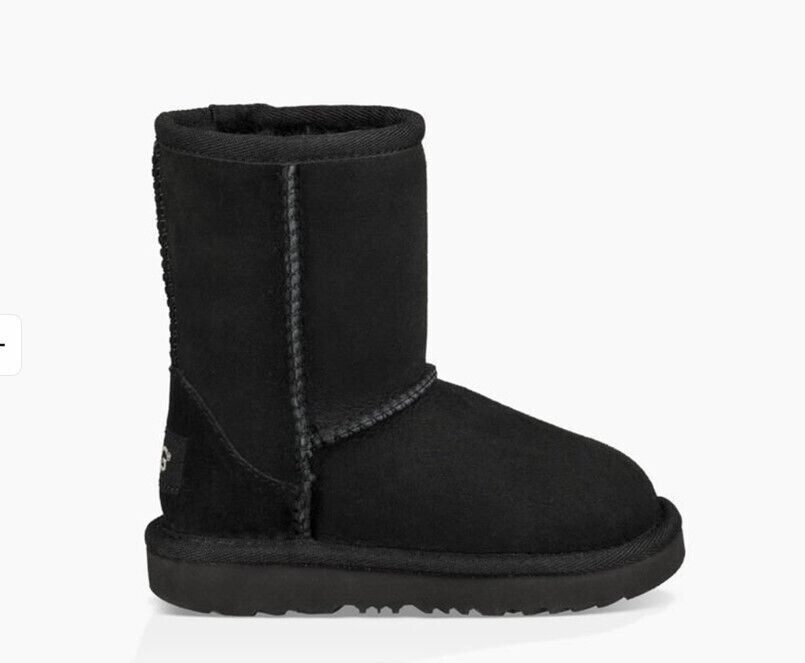 UGG Kids Classic II Fur-Lined Ankle Boots 1017703K-BLK Brand New - AllSportsWearUSA