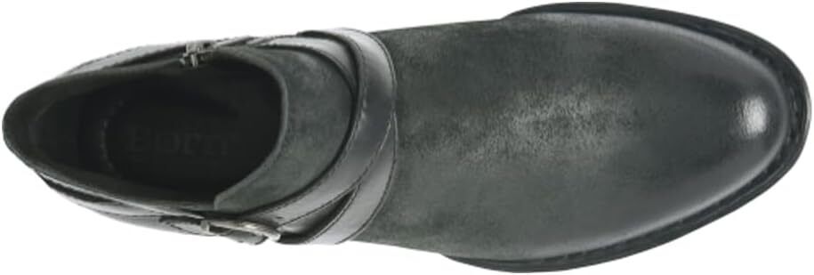 Born Women's Kelle Distressed Suede Leather Buckle Strap Ankle Boots Black - AllSportsWearUSA